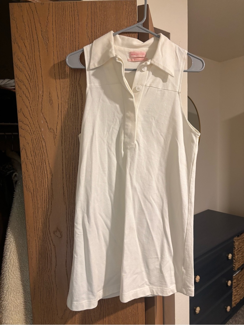 Urban Outfitters White Sleeveless Polo Mini Dress